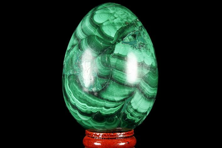 Stunning, Polished Malachite Egg - Congo #78921
